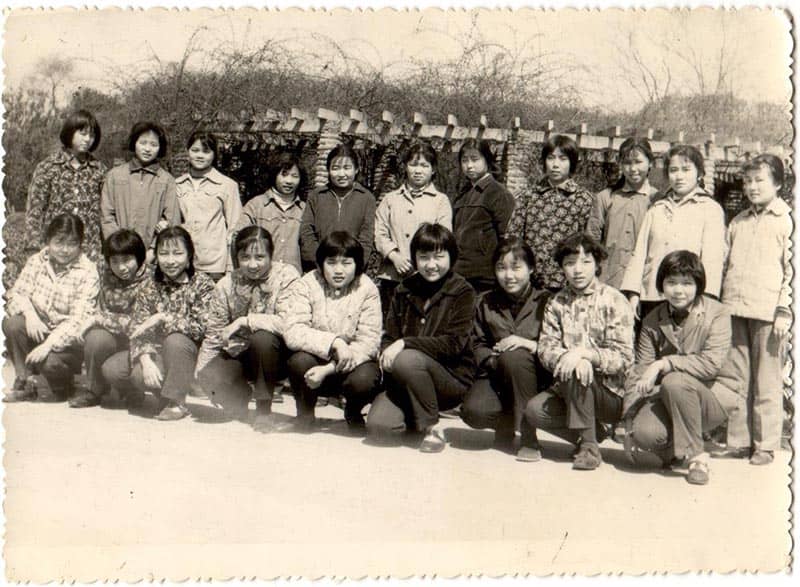 B/W photo of Lily in high school in China